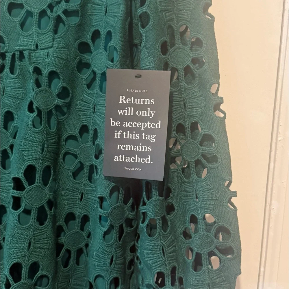 Tuckernuck Green Lace Pattern Dress with a lining - Picture 4 of 6